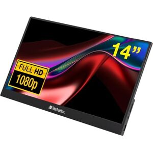 Verbatim PMT-14, przenośny ekran dotykowy, mobilny ekran Full HD 14" do laptopa, tabletu, smartfona, PS5 lub Nintendo Switch ze złączem USB-A, USB-C oraz HDMI, czarny Verbatim PMT-14, przenośny ekran dotykowy, mobilny ekran Full HD 14" do laptopa, tabletu, smartfona, PS5 lub Nintendo Switch ze złączem USB-A, USB-C oraz HDMI, czarny