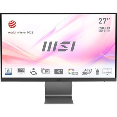 MSI Modern MD271UL Profesjonalny ekran 27" 4K UHD Panel IPS, 3840x2160, 60Hz, komfort oczu, gama kolorów 99% DCI-P3 / 139% sRGB HDMI 2.0b, DisplayPort 1.2a, USB Type-C MSI Modern MD271UL Profesjonalny ekran 27" 4K UHD Panel IPS, 3840x2160, 60Hz, komfort oczu, gama kolorów 99% DCI-P3 / 139% sRGB HDMI 2.0b, DisplayPort 1.2a, USB Type-C