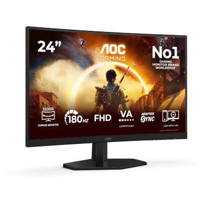 AOC C24G42FE 24-calowy monitor FHD zakrzywiony, 180 Hz, panel VA, 4ms GtG, synchronizacja adaptacyjna, HDR10, FreeSync, (1920 x 1080 HDMI 1 x 1,4 DP 1 x 1,2), czarny AOC C24G42FE 24-calowy monitor FHD zakrzywiony, 180 Hz, panel VA, 4ms GtG, synchronizacja adaptacyjna, HDR10, FreeSync, (1920 x 1080 HDMI 1 x 1,4 DP 1 x 1,2), czarny