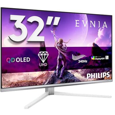 Philips Evnia 8000 32M2N8900P/00 monitor komputerowy 80 cm (31.5") 3840 x 2160 px 4K Ultra HD QD-OLED Biały: Philips Evnia 8000 32M2N8900P/00 monitor komputerowy 80 cm (31.5") 3840 x 2160 px 4K Ultra HD QD-OLED Biały:
