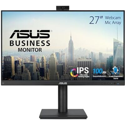 Asus Business BE279QFK Monitor Full HD 27", 16:9, 100 Hz, 1920 x 1080, EPEAT Gold, ergonomiczny, obrotowy, kamera internetowa, mikrofon, DP, HDMI, D-Sub bezramowe, mocowanie mini PC, głośnik Asus Business BE279QFK Monitor Full HD 27", 16:9, 100 Hz, 1920 x 1080, EPEAT Gold, ergonomiczny, obrotowy, kamera internetowa, mikrofon, DP, HDMI, D-Sub bezramowe, mocowanie mini PC, głośnik