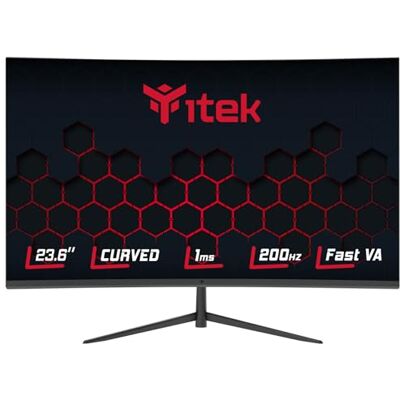 iTek Monitor GGC 23,6", zakrzywiony ekran R1500, rozdzielczość FHD 1920x1080, szybki panel VA, 200Hz, 16:9, 1ms, HDMI, DP, synchronizacja adaptacyjna iTek Monitor GGC 23,6", zakrzywiony ekran R1500, rozdzielczość FHD 1920x1080, szybki panel VA, 200Hz, 16:9, 1ms, HDMI, DP, synchronizacja adaptacyjna