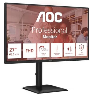 AOC 27E4U 24-calowy monitor FHD, 120 Hz, IPS, 1 ms MPRT, synchronizacja adaptacyjna, tryb HDR, regulacja wysokości (1920 x 1080, HDMI 1x 1,4, DP 1x 1,2, koncentrator USB), czarny AOC 27E4U 24-calowy monitor FHD, 120 Hz, IPS, 1 ms MPRT, synchronizacja adaptacyjna, tryb HDR, regulacja wysokości (1920 x 1080, HDMI 1x 1,4, DP 1x 1,2, koncentrator USB), czarny