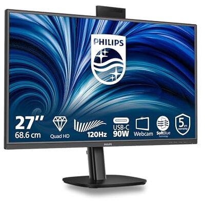 Philips Monitor 27B2U3601H 27-calowy panel WQHD 120 Hz IPS, 4ms GtG, regulacja wysokości, kamera internetowa, głośniki, hub USB (2560x1440 HDMI 1x 2.1 TMDS DP 1x 1.4) Czarny Philips Monitor 27B2U3601H 27-calowy panel WQHD 120 Hz IPS, 4ms GtG, regulacja wysokości, kamera internetowa, głośniki, hub USB (2560x1440 HDMI 1x 2.1 TMDS DP 1x 1.4) Czarny