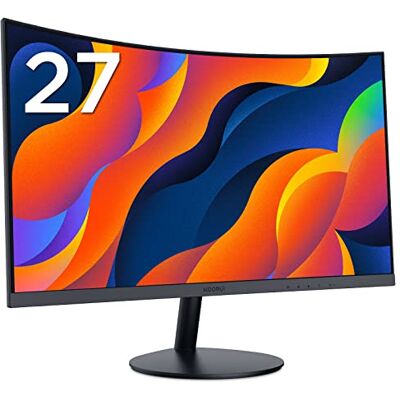KOORUI 27-calowy zakrzywiony monitor komputerowy Full HD 1080P 75Hz monitor gamingowy LED HDMI VGA, regulacja nachylenia, pielęgnacja oczu, czarny 27N5CA KOORUI 27-calowy zakrzywiony monitor komputerowy Full HD 1080P 75Hz monitor gamingowy LED HDMI VGA, regulacja nachylenia, pielęgnacja oczu, czarny 27N5CA