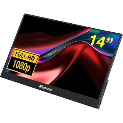Verbatim PMT-14, przenośny ekran dotykowy, mobilny ekran Full HD 14" do laptopa, tabletu, smartfona, PS5 lub Nintendo Switch ze złączem USB-A, USB-C oraz HDMI, czarny Verbatim PMT-14, przenośny ekran dotykowy, mobilny ekran Full HD 14" do laptopa, tabletu, smartfona, PS5 lub Nintendo Switch ze złączem USB-A, USB-C oraz HDMI, czarny