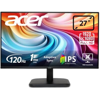 Acer EK271 G monitor 27" (ekran 69 cm) Full HD, IPS, 120 Hz HDMI, 75 Hz VGA, 4 ms (GTG), HDMI 1.4, VGA, AdaptiveSync Acer EK271 G monitor 27" (ekran 69 cm) Full HD, IPS, 120 Hz HDMI, 75 Hz VGA, 4 ms (GTG), HDMI 1.4, VGA, AdaptiveSync