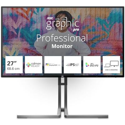 AOC U27U3CV écran plat de PC 68,6 cm (27") 3840 x 2160 pixels 4K Ultra HD LCD Noir AOC U27U3CV écran plat de PC 68,6 cm (27") 3840 x 2160 pixels 4K Ultra HD LCD Noir