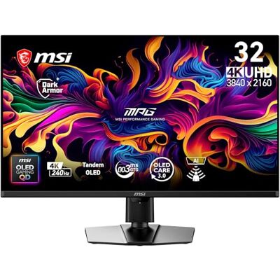 MSI MPG 322UR QD-OLED X24 32-calowy monitor UHD Tandem QD-OLED, 3840 x 2160, 240Hz, 0,03 ms, DarkArmor Film, jednolita jasność, czujnik AI Care, HDMI 2.1, DP 2.1a, USB C (98W PD), płaski stojak MSI MPG 322UR QD-OLED X24 32-calowy monitor UHD Tandem QD-OLED, 3840 x 2160, 240Hz, 0,03 ms, DarkArmor Film, jednolita jasność, czujnik AI Care, HDMI 2.1, DP 2.1a, USB C (98W PD), płaski stojak