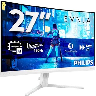 Philips Evnia 27M2C5201L 27-calowy zakrzywiony monitor gamingowy FHD, 180 Hz, 1 ms GtG, FreeSync Prem. (1920 x 1080, 2 x HDMI 2.0, 1x DP 1.4) biały Philips Evnia 27M2C5201L 27-calowy zakrzywiony monitor gamingowy FHD, 180 Hz, 1 ms GtG, FreeSync Prem. (1920 x 1080, 2 x HDMI 2.0, 1x DP 1.4) biały