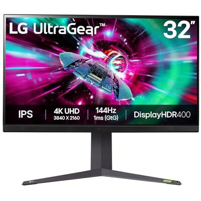 LG UltraGear Monitor gamingowy 4K 32GR93U, 80.0 cm, 4K, 144Hz, 1ms GtG, wyświetlacz IPS, HDR 10, kompatybilny z NVIDIA G-Sync i AMD FreeSync, inteligentna oszczędność energii, Displayport, HDMI LG UltraGear Monitor gamingowy 4K 32GR93U, 80.0 cm, 4K, 144Hz, 1ms GtG, wyświetlacz IPS, HDR 10, kompatybilny z NVIDIA G-Sync i AMD FreeSync, inteligentna oszczędność energii, Displayport, HDMI