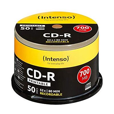 Intenso 1801125, CD-R Płyty 700 MB, Czarny/Żółty Intenso 1801125, CD-R Płyty 700 MB, Czarny/Żółty