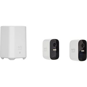 Eufy EufyCam 2C - Bezprzewodowa kamera bezpieczeństwa - Do użytku wewnętrznego i zewnętrznego - Wodoodporna - Biała - 1080P - Dźwięk - Wi-Fi - 2-pack Eufy EufyCam 2C - Bezprzewodowa kamera bezpieczeństwa - Do użytku wewnętrznego i zewnętrznego - Wodoodporna - Biała - 1080P - Dźwięk - Wi-Fi - 2-pack