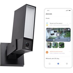 Netatmo Kamera zewnętrzna Wi‑Fi 5 GHz, 2K HDR, AI wykrywa osoby/pojazdy/zwierzęta, reflektor LED 12 W, alarm 105 dB, zapis lokalny, bez abonamentu, biała, NOC‑2‑AMZ Netatmo Kamera zewnętrzna Wi‑Fi 5 GHz, 2K HDR, AI wykrywa osoby/pojazdy/zwierzęta, reflektor LED 12 W, alarm 105 dB, zapis lokalny, bez abonamentu, biała, NOC‑2‑AMZ