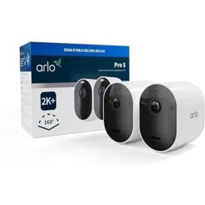 Arlo Zewnętrzna kamera bezpieczeństwa Pro 5 WLAN, 2K UHD, zestaw 2 szt., biały, ulepszone widzenie w nocy, kąt widzenia 160°, dźwięk dwukierunkowy, z wersją próbną bezpiecznego planu Arlo Zewnętrzna kamera bezpieczeństwa Pro 5 WLAN, 2K UHD, zestaw 2 szt., biały, ulepszone widzenie w nocy, kąt widzenia 160°, dźwięk dwukierunkowy, z wersją próbną bezpiecznego planu
