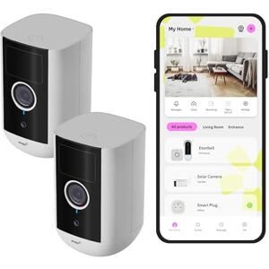 OMAJIN by Netatmo 2 x bezprzewodowa inteligentna kamera bezpieczeństwa (2K), kąt widzenia 140°, wodoodporna IP65, pamięć SD/chmurowa 64GB, detekcja ruchu/ludzi, 9600mAh, audio dwukierunkowe, OBU-2OWC OMAJIN by Netatmo 2 x bezprzewodowa inteligentna kamera bezpieczeństwa (2K), kąt widzenia 140°, wodoodporna IP65, pamięć SD/chmurowa 64GB, detekcja ruchu/ludzi, 9600mAh, audio dwukierunkowe, OBU-2OWC