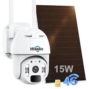 Hiseeu Bezprzewodowa kamera bezpieczeństwa 3G/4G LTE, bez kamery bezpieczeństwa WiFi z panelem słonecznym 15600 mAh, zasilana baterią PTZ 360° kamera bezpieczeństwa z kartą SIM, noktowizor 2K HD, 2 Hiseeu Bezprzewodowa kamera bezpieczeństwa 3G/4G LTE, bez kamery bezpieczeństwa WiFi z panelem słonecznym 15600 mAh, zasilana baterią PTZ 360° kamera bezpieczeństwa z kartą SIM, noktowizor 2K HD, 2