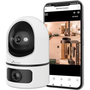 NIVIAN Podwójna zmotoryzowana kamera do monitoringu wewnętrznego WiFi 2K – podwójny obiektyw bez martwych kątów, automatyczne śledzenie, wykrywanie człowieka AI, dwukierunkowy dźwięk, Alexa i Google NIVIAN Podwójna zmotoryzowana kamera do monitoringu wewnętrznego WiFi 2K – podwójny obiektyw bez martwych kątów, automatyczne śledzenie, wykrywanie człowieka AI, dwukierunkowy dźwięk, Alexa i Google