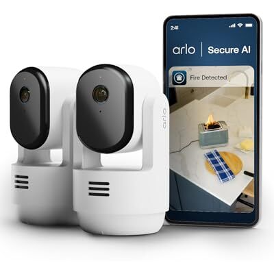 Arlo Essential 3 PTZ HD Kamery monitorujące wewnątrz (2), obrotowy o 360°, jakość wideo HD, dwukierunkowy dźwięk, zasilanie kablowe, dla niemowląt i zwierząt domowych, z Testowy Plan Secure Arlo Essential 3 PTZ HD Kamery monitorujące wewnątrz (2), obrotowy o 360°, jakość wideo HD, dwukierunkowy dźwięk, zasilanie kablowe, dla niemowląt i zwierząt domowych, z Testowy Plan Secure