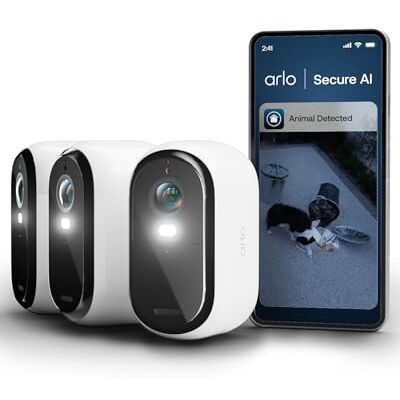 Arlo Essential 3 HD bezprzewodowa kamera bezpieczeństwa na zewnątrz (3), 1080p, kolorowy obraz w nocy, światło, czujnik ruchu, syrena, dwukierunkowy dźwięk, inteligentny dom, z Testowy Plan Secure Arlo Essential 3 HD bezprzewodowa kamera bezpieczeństwa na zewnątrz (3), 1080p, kolorowy obraz w nocy, światło, czujnik ruchu, syrena, dwukierunkowy dźwięk, inteligentny dom, z Testowy Plan Secure