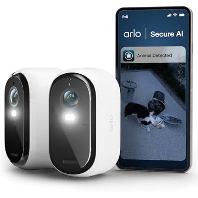 Arlo Essential 3 HD bezprzewodowa kamera bezpieczeństwa na zewnątrz (2), 1080p, kolorowy obraz w nocy, światło, czujnik ruchu, syrena, dwukierunkowy dźwięk, inteligentny dom, z Testowy Plan Secure Arlo Essential 3 HD bezprzewodowa kamera bezpieczeństwa na zewnątrz (2), 1080p, kolorowy obraz w nocy, światło, czujnik ruchu, syrena, dwukierunkowy dźwięk, inteligentny dom, z Testowy Plan Secure