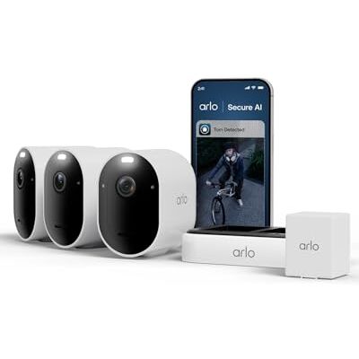 Arlo Pro 6 – bezprzewodowa kamera zewnętrzna 2K+ HDR, kolorowy tryb nocny, bateria, 3 kamery + podwójna ładowarka + dodatkowa bateria, okres próbny Secure w zestawie Arlo Pro 6 – bezprzewodowa kamera zewnętrzna 2K+ HDR, kolorowy tryb nocny, bateria, 3 kamery + podwójna ładowarka + dodatkowa bateria, okres próbny Secure w zestawie