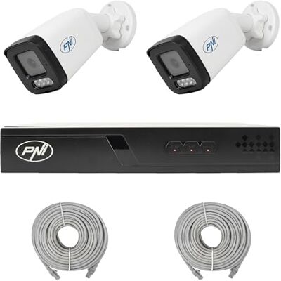 PNI NVR POE House IP710J pakiet monitoringu wideo, 2 kamery IP515J, 5 MP i kabel w zestawie PNI NVR POE House IP710J pakiet monitoringu wideo, 2 kamery IP515J, 5 MP i kabel w zestawie