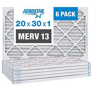 aerostar 20 x 30 x 1 MERV 13, plisowany filtr powietrza, 20 x 30 x 1, opakowanie 6 sztuk, wyprodukowano w USA