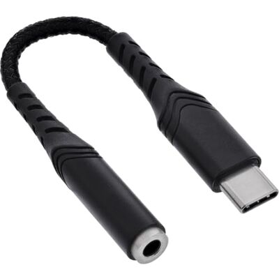 InLine Adapter audio USB-C na 3,5 mm z DAC, Hi-Res 96 kHz, mikrofon Dozownik audio DAC, obsługa mikrofonu słuchawkowego, Hi-Res Audio do 96 kHz / 24 bit, aluminiowa obudowa, kabel 15 cm InLine Adapter audio USB-C na 3,5 mm z DAC, Hi-Res 96 kHz, mikrofon Dozownik audio DAC, obsługa mikrofonu słuchawkowego, Hi-Res Audio do 96 kHz / 24 bit, aluminiowa obudowa, kabel 15 cm