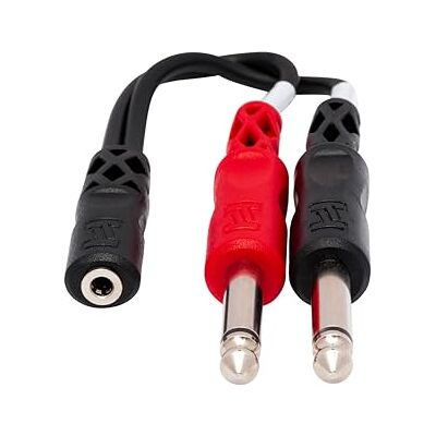 Hosa Tech 15.2 cm YMP-434 3,5 mm TRSF do Dual 1/10.2 cm TS Stereo Breakout Cable Hosa Tech 15.2 cm YMP-434 3,5 mm TRSF do Dual 1/10.2 cm TS Stereo Breakout Cable