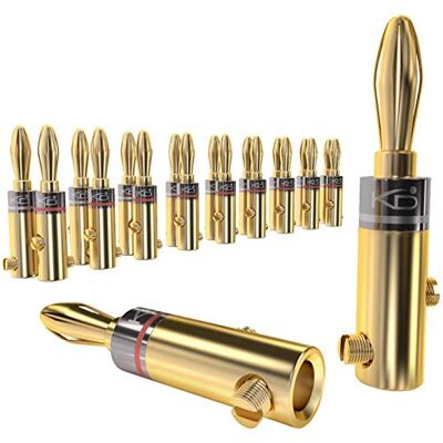 KabelDirekt – Wtyk bananowy, 10 par Złącza 6mm², przykręcane, produkt idealnie nadaje się do elastycznego podłączania przewodów do kolumn hi-fi, wzmacniaczy KabelDirekt – Wtyk bananowy, 10 par Złącza 6mm², przykręcane, produkt idealnie nadaje się do elastycznego podłączania przewodów do kolumn hi-fi, wzmacniaczy