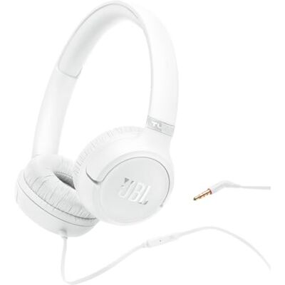 JBL Tune 530 Przewodowe Słuchawki Nauszne z Mikrofonem, Komfortowym Dopasowanie, Pure Bass, Składaną Konstrukcją i Nieplączącym się Kablem, Białe JBL Tune 530 Przewodowe Słuchawki Nauszne z Mikrofonem, Komfortowym Dopasowanie, Pure Bass, Składaną Konstrukcją i Nieplączącym się Kablem, Białe