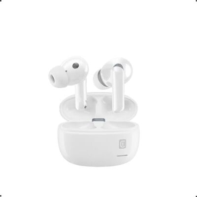 Cellular Line Eclipse bezprzewodowe słuchawki douszne z ładowarką Bluetooth z technologią ANC i ENC Całkowity czas odtwarzania 18 godzin kolor biały Cellular Line Eclipse bezprzewodowe słuchawki douszne z ładowarką Bluetooth z technologią ANC i ENC Całkowity czas odtwarzania 18 godzin kolor biały