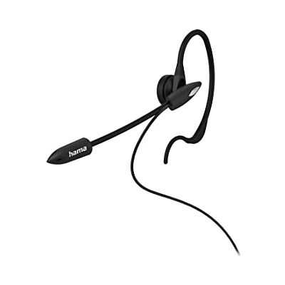 Hama Słuchawki douszne z mikrofonem do telefonów bezprzewodowych (jack 2,5 mm, słuchawki przewodowe, słuchawki douszne z mikro, mono, z zaczepem na ucho, wyciszeniem, klipsem), czarny Hama Słuchawki douszne z mikrofonem do telefonów bezprzewodowych (jack 2,5 mm, słuchawki przewodowe, słuchawki douszne z mikro, mono, z zaczepem na ucho, wyciszeniem, klipsem), czarny