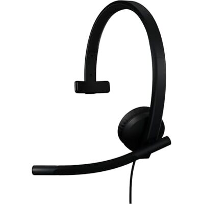 Logitech H570e Zestaw słuchawkowy USB z mikrofonem do komputerów PC i Mac, przewodowy zestaw słuchawkowy USB-A z dźwiękiem mono, mikrofonami z redukcją szumów i kontrolkami liniowymi, certyfikowany Logitech H570e Zestaw słuchawkowy USB z mikrofonem do komputerów PC i Mac, przewodowy zestaw słuchawkowy USB-A z dźwiękiem mono, mikrofonami z redukcją szumów i kontrolkami liniowymi, certyfikowany