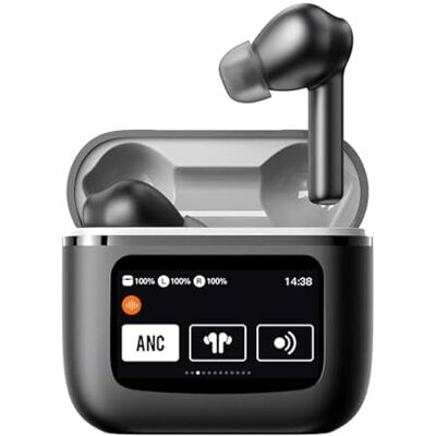 OBA -ProX5 Bezprzewodowe słuchawki douszne Bluetooth 5.3 ENC ANC redukcja szumów, wodoodporny wyświetlacz LCD IPX5 z lokalizatorem słuchawek, bateria 500 mAh OBA -ProX5 Bezprzewodowe słuchawki douszne Bluetooth 5.3 ENC ANC redukcja szumów, wodoodporny wyświetlacz LCD IPX5 z lokalizatorem słuchawek, bateria 500 mAh