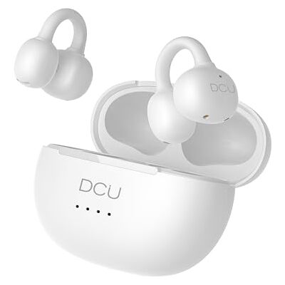 DCU TECNOLOGIC Słuchawki bezprzewodowe AirClip, Bluetooth 6.0, Open-Ear z klipsem, 20 godzin odtwarzania, zestaw głośnomówiący (biały) DCU TECNOLOGIC Słuchawki bezprzewodowe AirClip, Bluetooth 6.0, Open-Ear z klipsem, 20 godzin odtwarzania, zestaw głośnomówiący (biały)