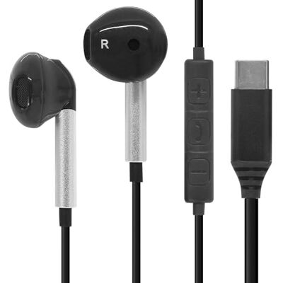 Waytex Uniwersalne słuchawki douszne USB-C kompatybilne z wszystkimi markami, telefonami komórkowymi, tabletami i komputerami redukcja szumów, regulacja głośności i mikrofonu, zestaw głośnomówiący Waytex Uniwersalne słuchawki douszne USB-C kompatybilne z wszystkimi markami, telefonami komórkowymi, tabletami i komputerami redukcja szumów, regulacja głośności i mikrofonu, zestaw głośnomówiący