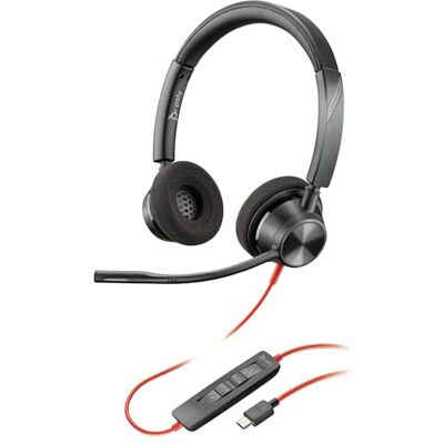 PLT Poly Blackwire 3320 przewodowy zestaw słuchawkowy (Plantronics) – elastyczny wysięgnik mikrofonowy – stereo Hi-Fi, połączenie z komputerem PC/Mac przez USB-C lub USB-A – współpracuje z zespołami/Zoom, PLT Poly Blackwire 3320 przewodowy zestaw słuchawkowy (Plantronics) – elastyczny wysięgnik mikrofonowy – stereo Hi-Fi, połączenie z komputerem PC/Mac przez USB-C lub USB-A – współpracuje z zespołami/Zoom,