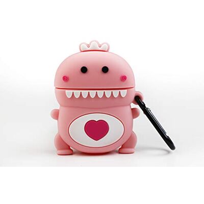 WONDEE Funny Airpods Cases Silikonowe etui do słuchawek Apple Airpods – smok różowy, z sercem, z zabezpieczeniem przed zgubieniem. Kompatybilne z Airpods 1 & 2 WONDEE Funny Airpods Cases Silikonowe etui do słuchawek Apple Airpods – smok różowy, z sercem, z zabezpieczeniem przed zgubieniem. Kompatybilne z Airpods 1 & 2