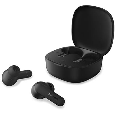 Philips Słuchawki douszne True Wireless TAT2200BK z Active Noise Cancelling, 36 godzin odtwarzania, końcówki SecureFit, 4 mikrofony, Bluetooth 6.0, IPX4, kompaktowe etui – czarne Philips Słuchawki douszne True Wireless TAT2200BK z Active Noise Cancelling, 36 godzin odtwarzania, końcówki SecureFit, 4 mikrofony, Bluetooth 6.0, IPX4, kompaktowe etui – czarne
