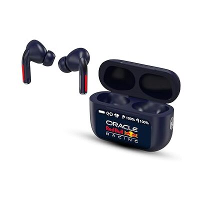 Oracle Red Bull Racing słuchawki douszne Bluetooth RB-EB110 z redukcją szumów ANC, mikrofonem ENC, sterowaniem dotykowym 13 mm, etui do ładowania 300 mAh, USB-C, bezprzewodowe słuchawki douszne do muzyki Oracle Red Bull Racing słuchawki douszne Bluetooth RB-EB110 z redukcją szumów ANC, mikrofonem ENC, sterowaniem dotykowym 13 mm, etui do ładowania 300 mAh, USB-C, bezprzewodowe słuchawki douszne do muzyki