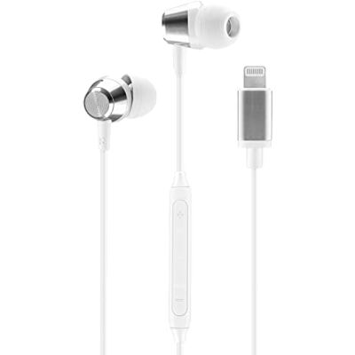 Music Sound Ergonomiczne słuchawki douszne ze złączem Lightning MFI białe Music Sound Ergonomiczne słuchawki douszne ze złączem Lightning MFI białe
