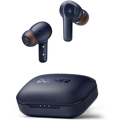 Donner Bezprzewodowe słuchawki douszne z redukcją szumów, słuchawki Bluetooth 5.2 z 4 wyraźnymi połączeniami mikrofonowymi, sterowniki 12 mm, aplikacja do niestandardowego EQ, czas odtwarzania 32 h, Donner Bezprzewodowe słuchawki douszne z redukcją szumów, słuchawki Bluetooth 5.2 z 4 wyraźnymi połączeniami mikrofonowymi, sterowniki 12 mm, aplikacja do niestandardowego EQ, czas odtwarzania 32 h,
