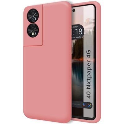 Tumundosmartphone Ultra miękki płynny silikonowy futerał do TCL 40 NXTPAPER kolor różowy Tumundosmartphone Ultra miękki płynny silikonowy futerał do TCL 40 NXTPAPER kolor różowy