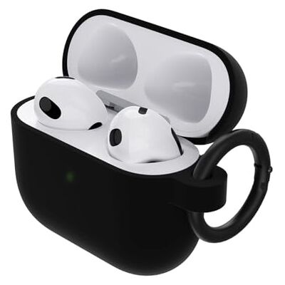 OtterBox Soft Touch Etui na słuchawki AirPods 3. Gen 2021, Odporny na wstrząsy i upadki, bardzo cienki, odporny na zarysowania futerał ochronny z karabińczykiem na Apple AirPods, Czarne OtterBox Soft Touch Etui na słuchawki AirPods 3. Gen 2021, Odporny na wstrząsy i upadki, bardzo cienki, odporny na zarysowania futerał ochronny z karabińczykiem na Apple AirPods, Czarne