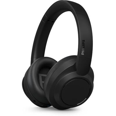 Philips TAH6509BK/00 Bezprzewodowe słuchawki nauszne Bluetooth z redukcją szumów, doskonała jakość połączeń, asystent głosowy kompatybilny z czasem odtwarzania do 70 godzin, 2024, czarne, Over Ear Philips TAH6509BK/00 Bezprzewodowe słuchawki nauszne Bluetooth z redukcją szumów, doskonała jakość połączeń, asystent głosowy kompatybilny z czasem odtwarzania do 70 godzin, 2024, czarne, Over Ear