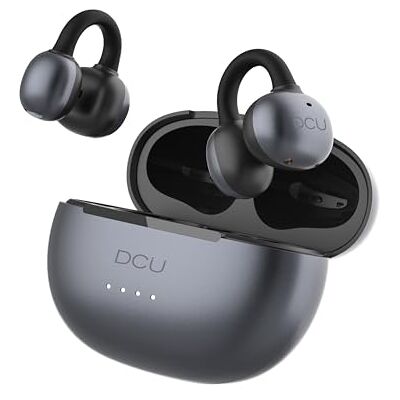 DCU TECNOLOGIC Słuchawki bezprzewodowe AirClip, Bluetooth 6.0, Open-Ear z klipsem, 20 godzin odtwarzania, zestaw głośnomówiący (szary) DCU TECNOLOGIC Słuchawki bezprzewodowe AirClip, Bluetooth 6.0, Open-Ear z klipsem, 20 godzin odtwarzania, zestaw głośnomówiący (szary)
