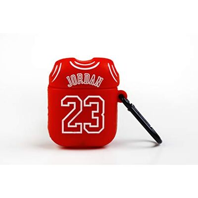 WONDEE Funny Airpods Cases Silikonowe etui na słuchawki Apple Airpods – designerska koszulka 23 Michael Jordan z karabińczykiem zapobiegającym zgubieniu, kompatybilna z Airpods 1 i 2 WONDEE Funny Airpods Cases Silikonowe etui na słuchawki Apple Airpods – designerska koszulka 23 Michael Jordan z karabińczykiem zapobiegającym zgubieniu, kompatybilna z Airpods 1 i 2