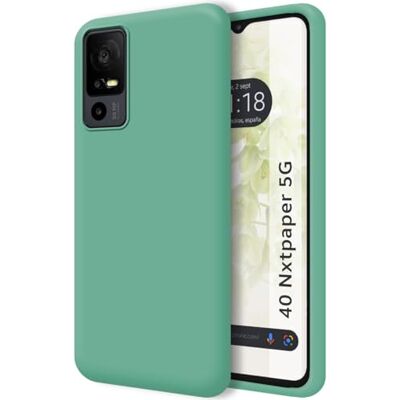 Tumundosmartphone Ultra miękki płynny silikonowy futerał do TCL 40 NXTPAPER 5G kolor zielony Tumundosmartphone Ultra miękki płynny silikonowy futerał do TCL 40 NXTPAPER 5G kolor zielony